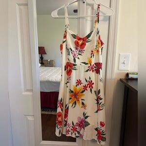 Old Navy Cream Tropical Flowers Spaghetti Strap Sundress